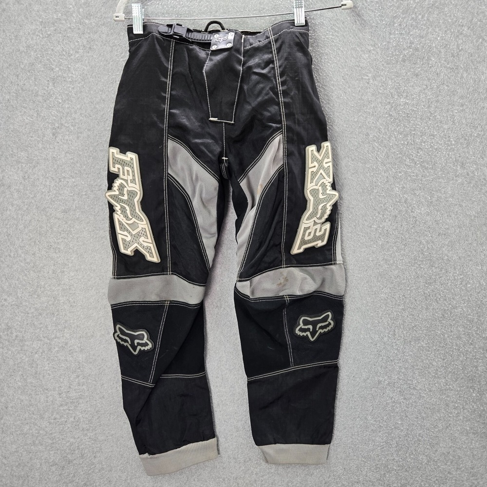 VINTAGE Fox Racing Men Activewear Pants 26 Black Colorblock 360 Motocross READ
